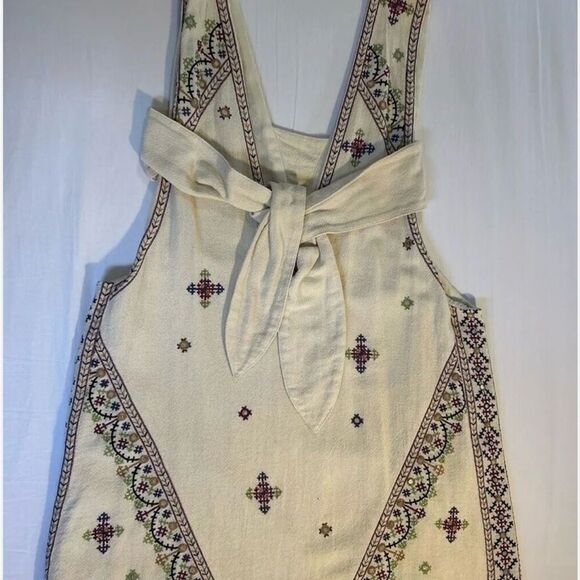 Free People New/tie-back, lined mini dress. Embroidered with sequins/sexy/xxl - Picture 9 of 13